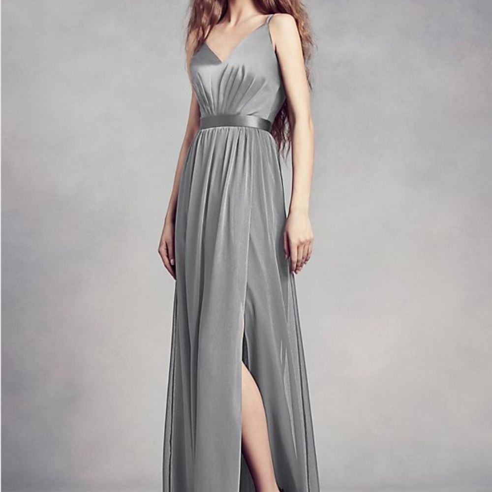 Vera Wang Silver Gray Formal Dress